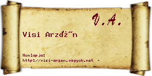 Visi Arzén névjegykártya